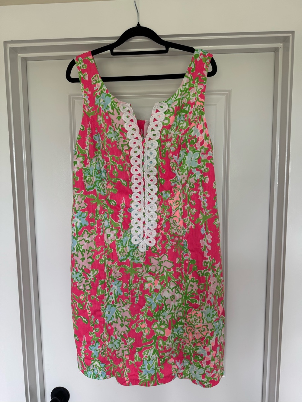 Lilly Pulitzer Pink Southern Charm Cathy Lace Front Shift Dress Size 14